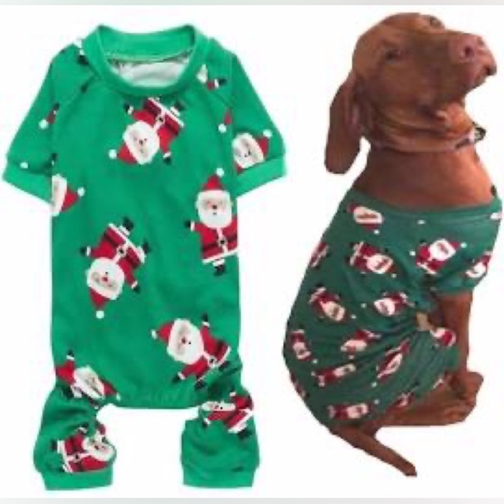 NWT Christmas Dog Pajamas - “I party with Santa!” - Size Large, 16 in. long - Picture 14 of 14
